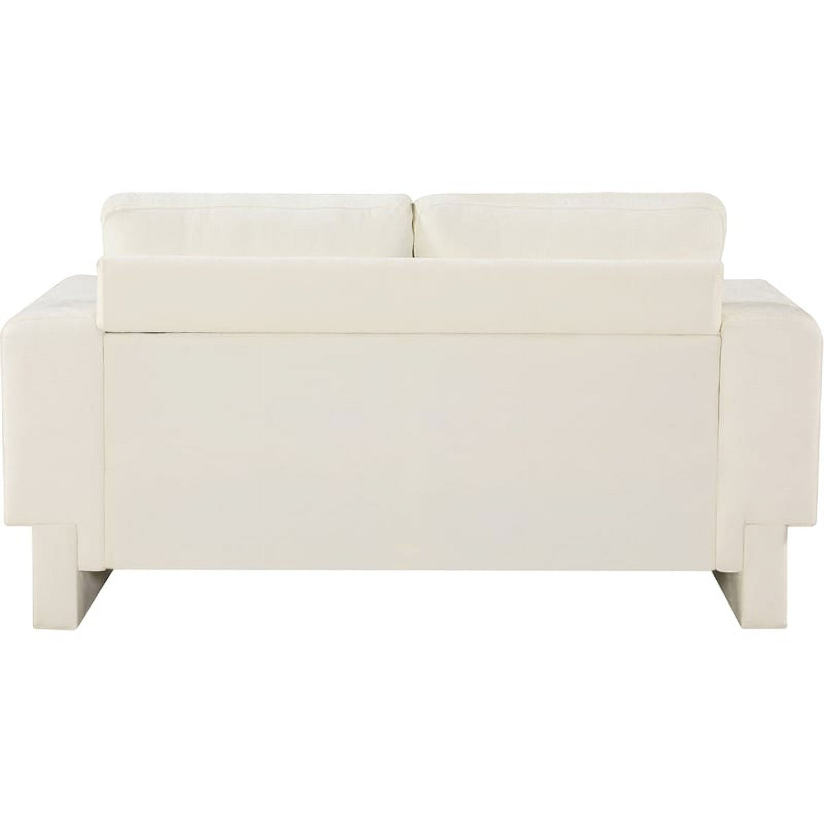 Cream Chenille Fabric Loveseat F3247