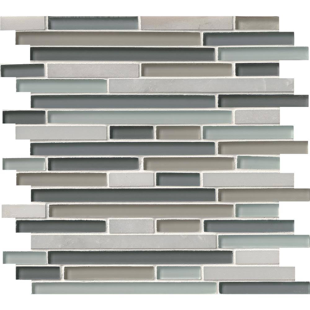 Glass Stone Mesh-Mounted Mosaic Tile, 12 in. x 12 in. x 8mm, 10 Sq. ft. / CASE I264364