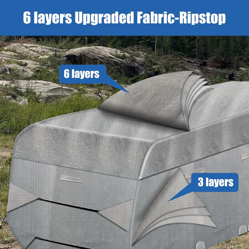 RV Cover 6 Layers Windproof Anti-Scratch UV Resistant (22'1''-24) O629854
