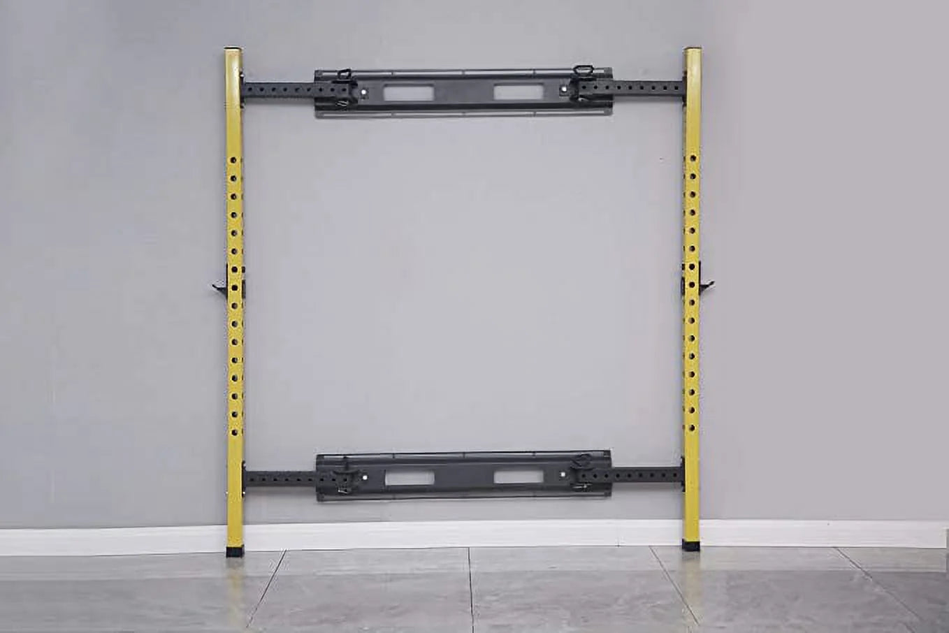 Steel Folding Wall Mounted Power Rack Cage with J Hooks and Pull Up Bar D79121