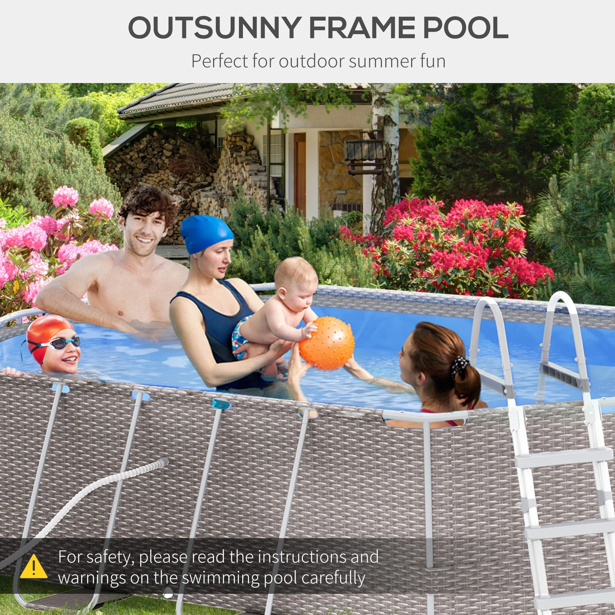 Gray Non-Inflatable Frame Swimming Pool E210505