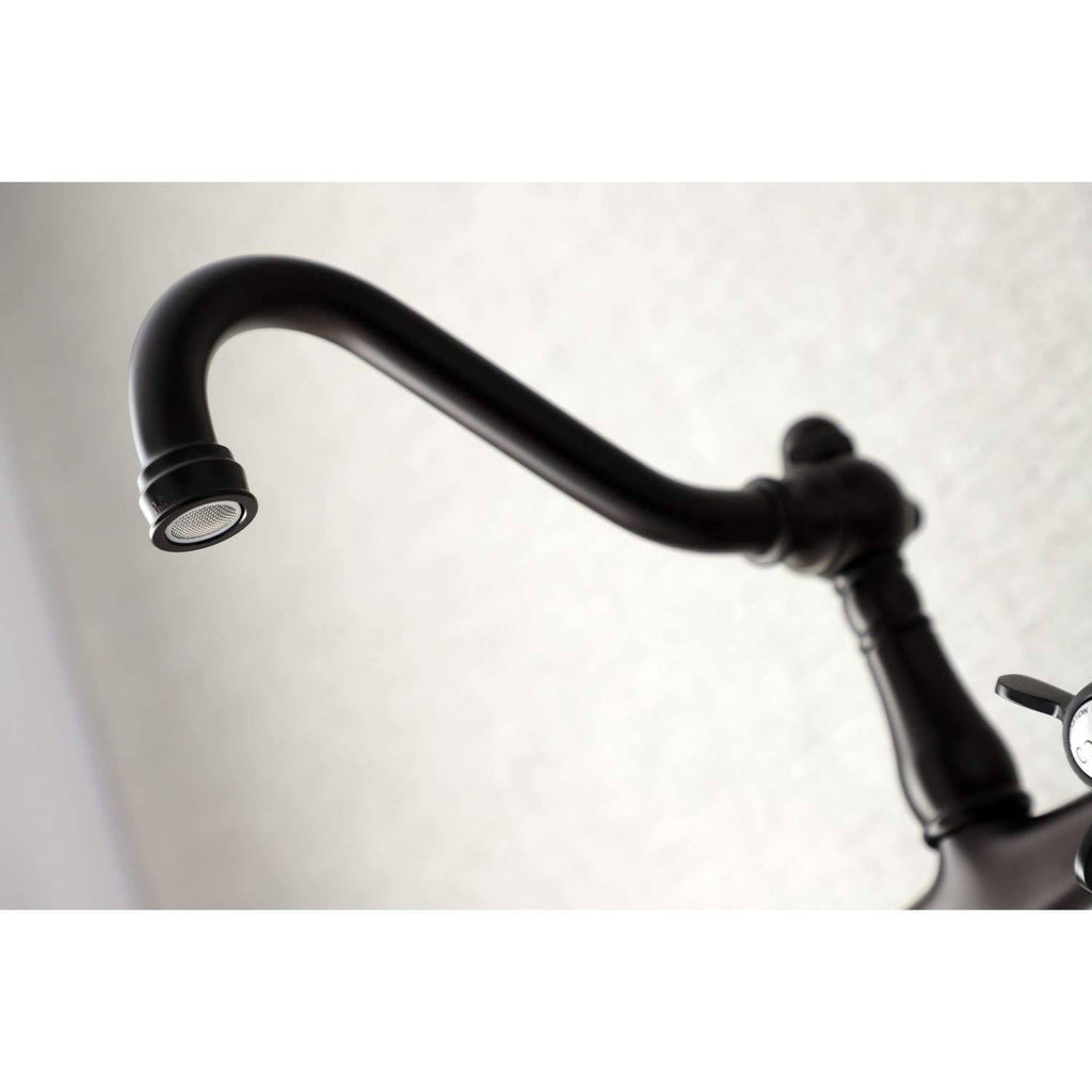 8x22 Center Wall Mount Bathroom Faucet, Oil Rubbed Bronze E30147