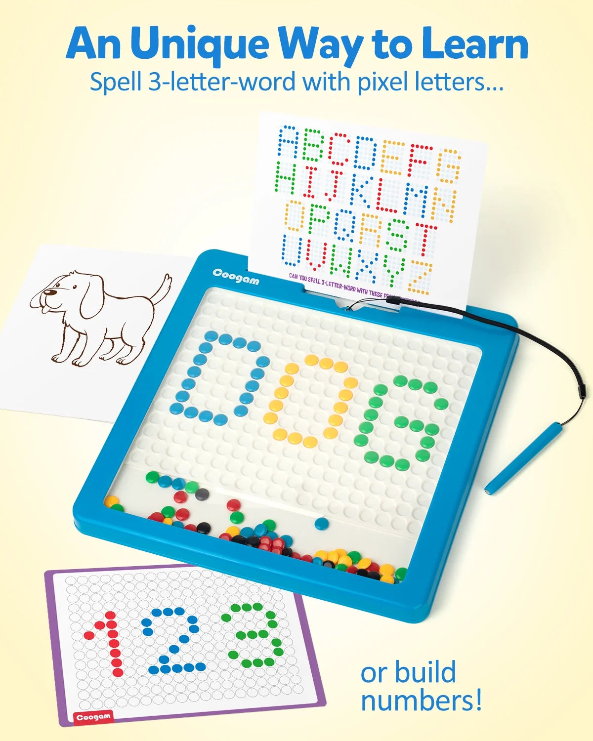 Magnetic Drawing Board with Pen and Dot Beads P4416