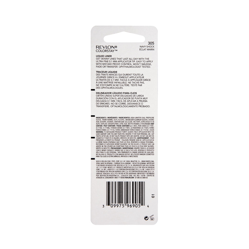 Navy Shock Waterproof Liquid Eyeliner, 0.08 oz N628197