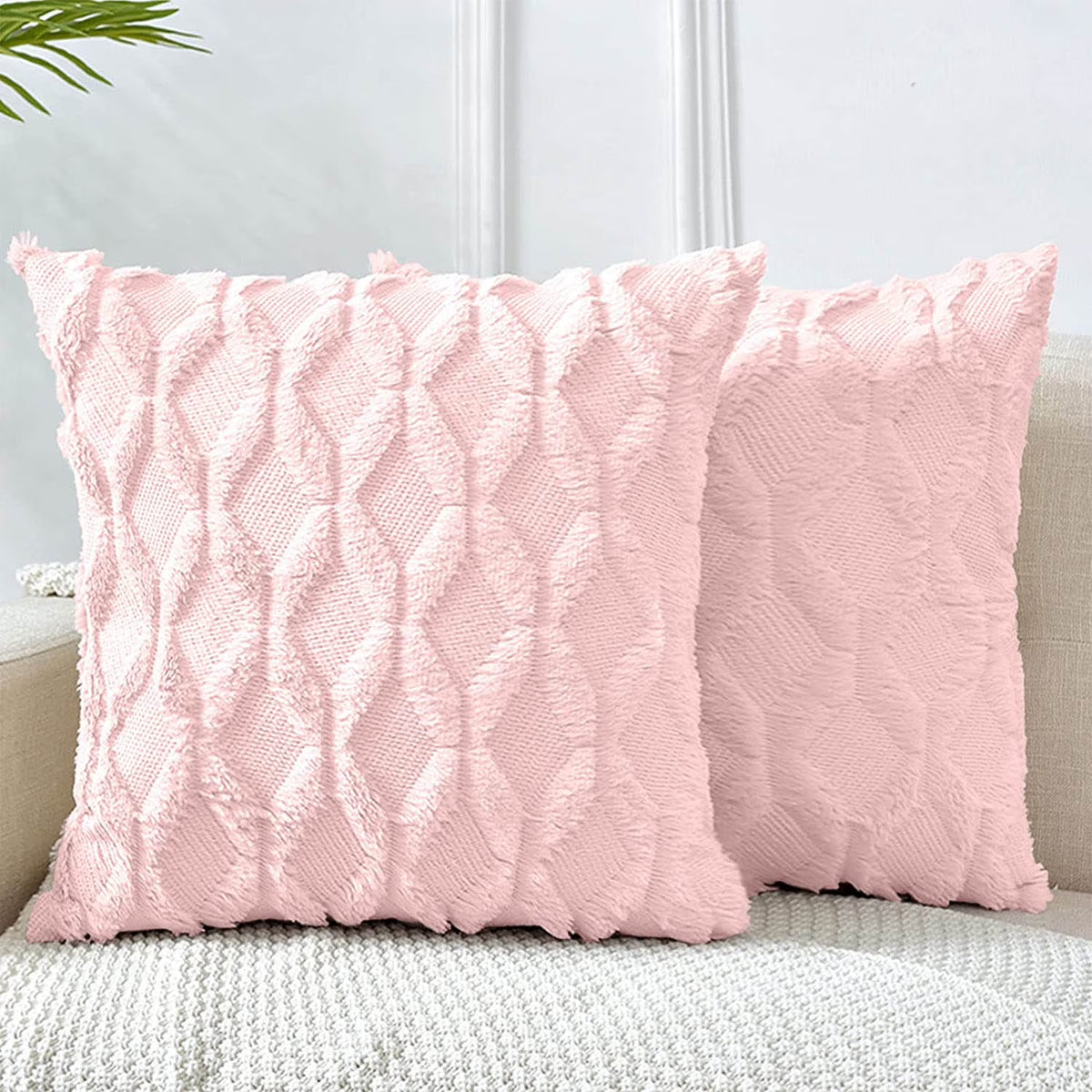 Set of 2 Velvet Boho Throw Pillow Covers 22x22 E414282