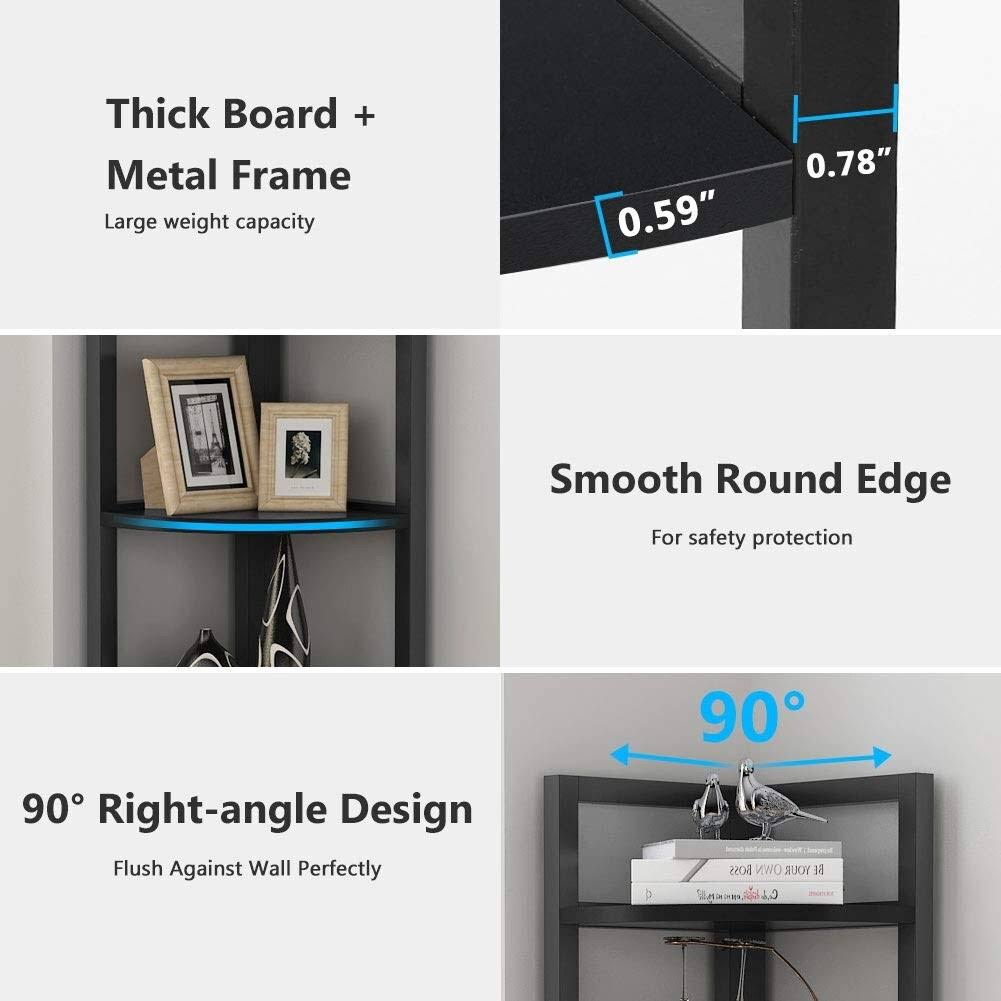 Black/Espresso 5 Tier Corner Bookshelf H37114