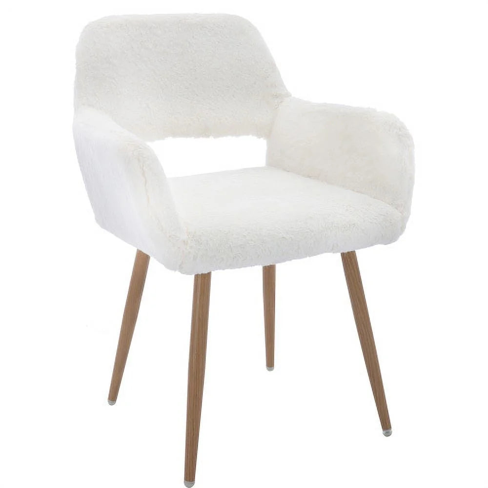 Faux Fur Dining Chairs with Solid Steel Leg B312