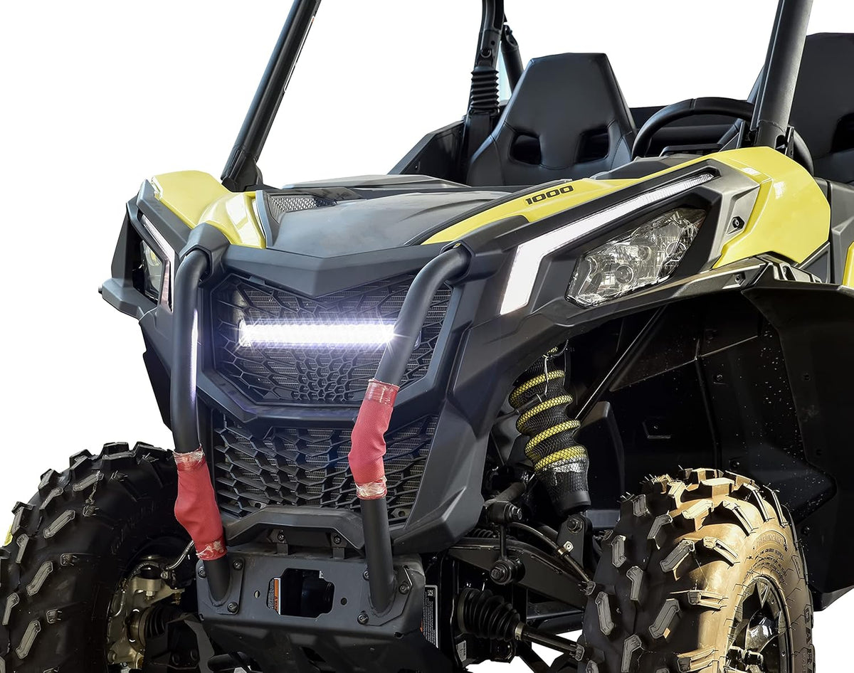 Front Mesh Grille with LED Light Bar for Can-Am Maverick Trail Sport Max 2018-2021 R7701