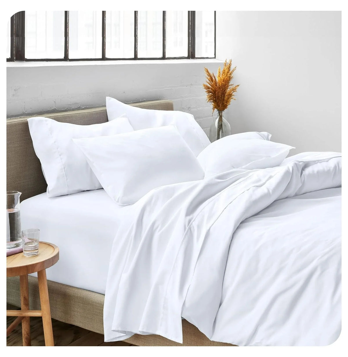 Queen 4 Piece Microfiber Bed Sheet Set with Pillowcases D712