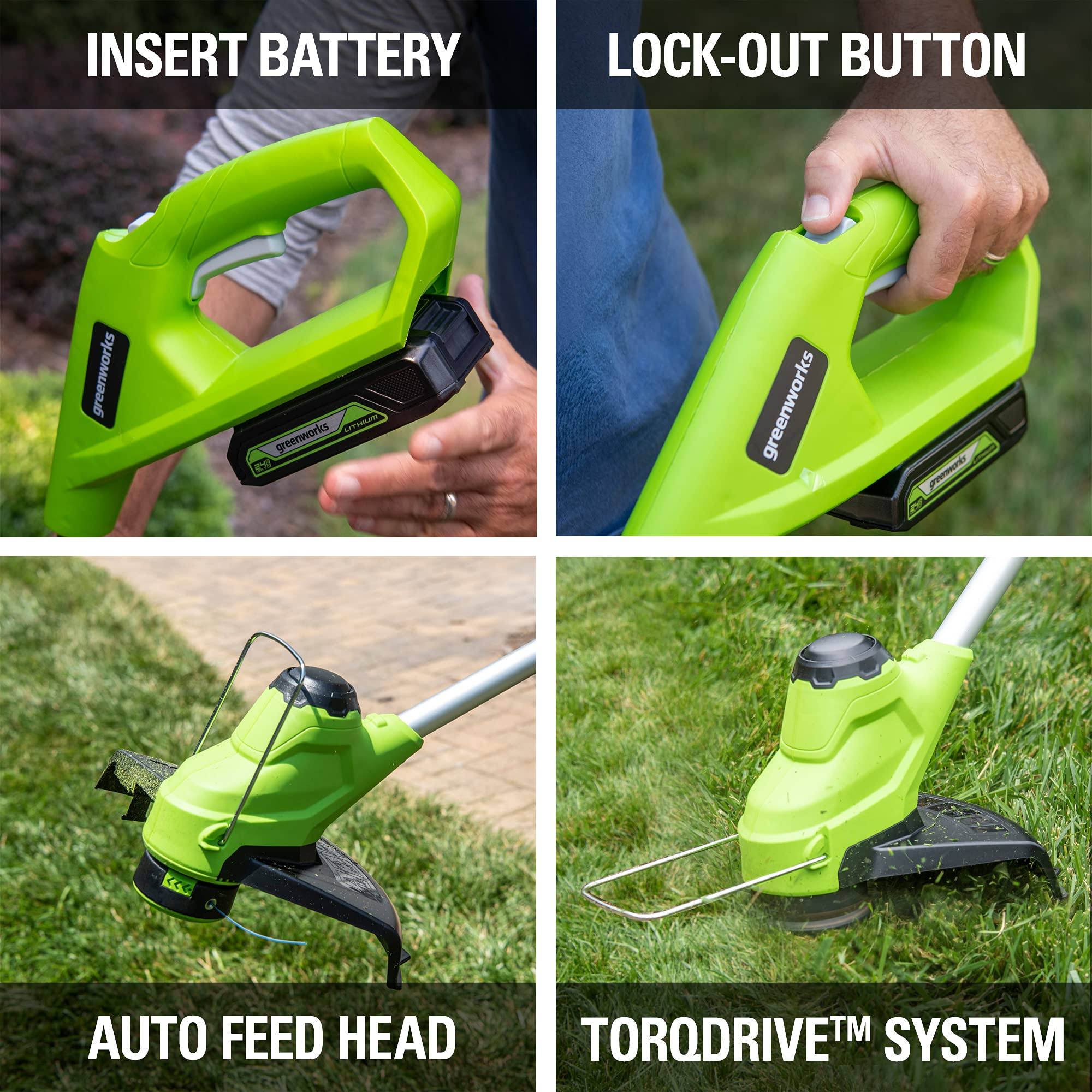 24V 10 inch TorqDrive String Trimmer with 2Ah USB Battery and Charger B91658