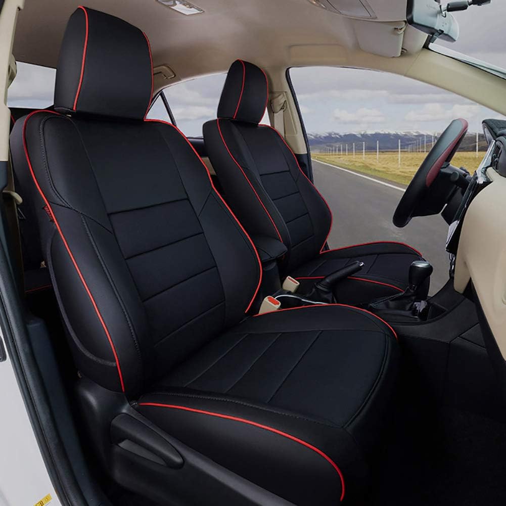 Black Leatherette Car Seat Covers for Toyota Corolla S208361