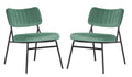Turquoise Velvet Accent Chair with Metal Frame, Set of 2 L446800