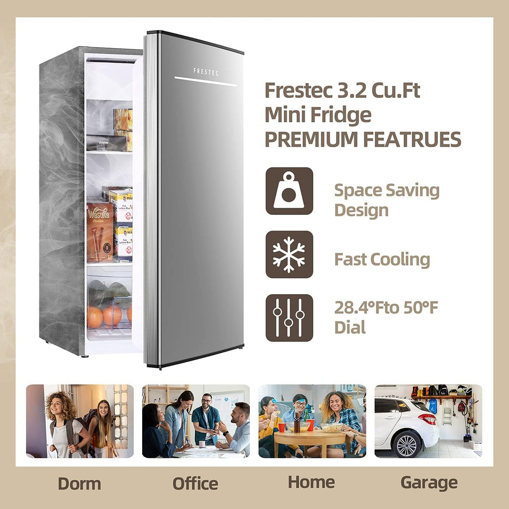 3.2 Cu.Ft Single Door Mini Fridge with Freezer N39682