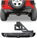 Textured Black Rear Bumper with Tire Carrier and 2" Hitch Receiver G87009