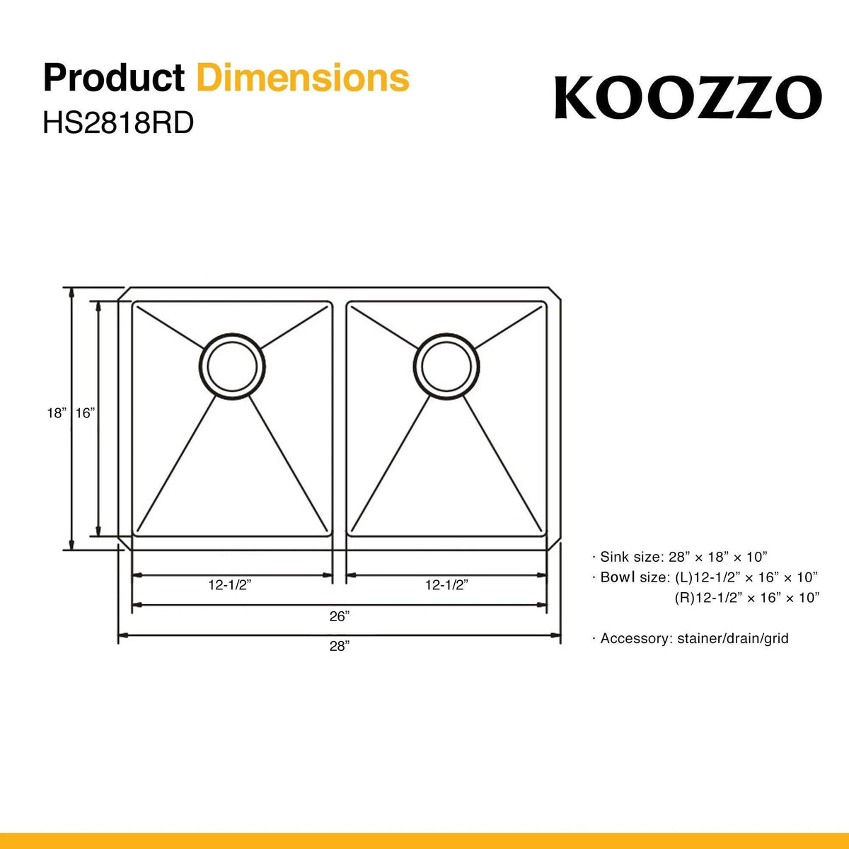 Undermount Stainless Steel Kitchen Sink H9499