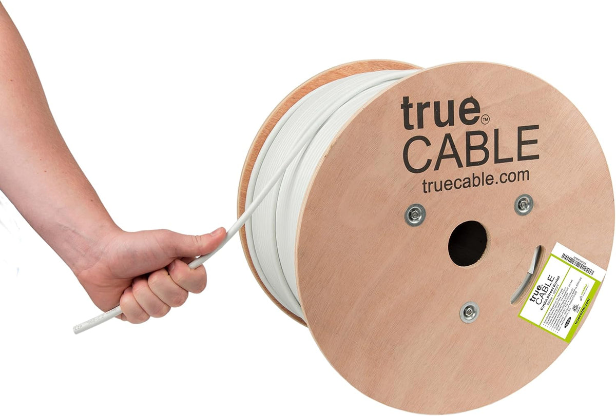 1000ft White 23AWG Solid Bare Copper Cat6A Bulk Ethernet Cable G989