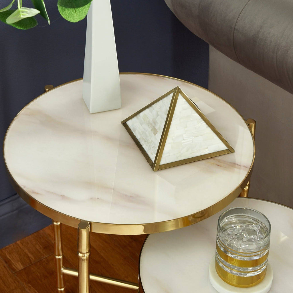Gold Stainless Steel Nesting Tables D9954