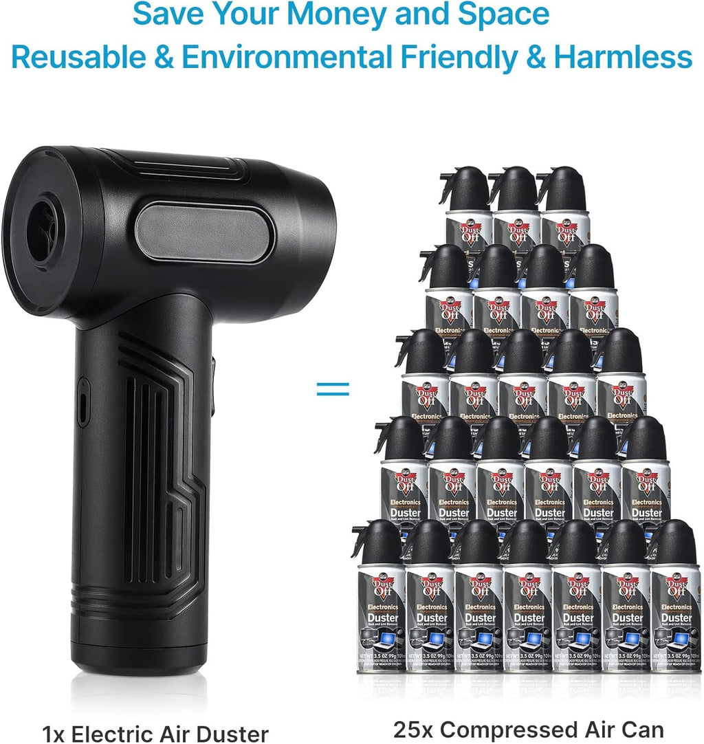 Cordless Electric Air Duster, 50000 RPM, Rechargeable, Pack of 2 V7309