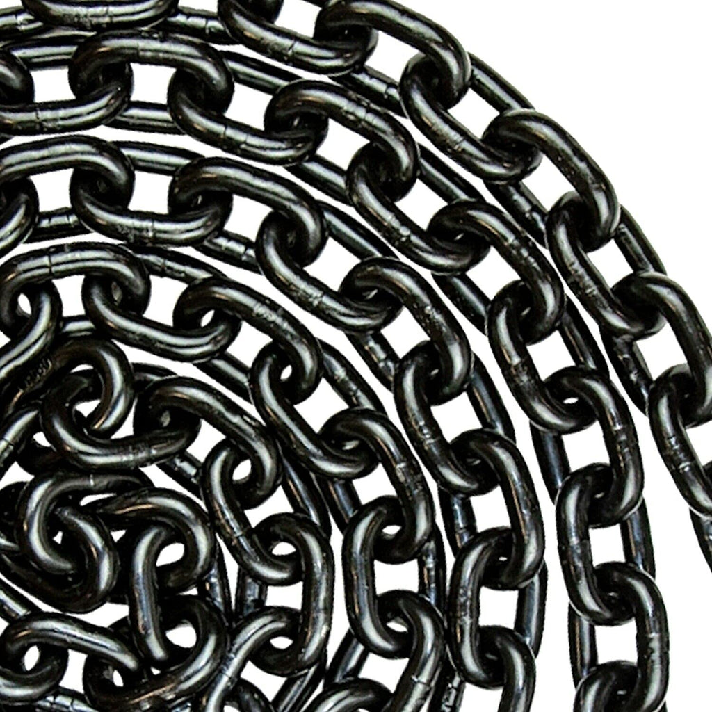Grade 80 Black Binder Safety Chain with Grab Hooks, 3/8 x 20', 7100 lbs U3740