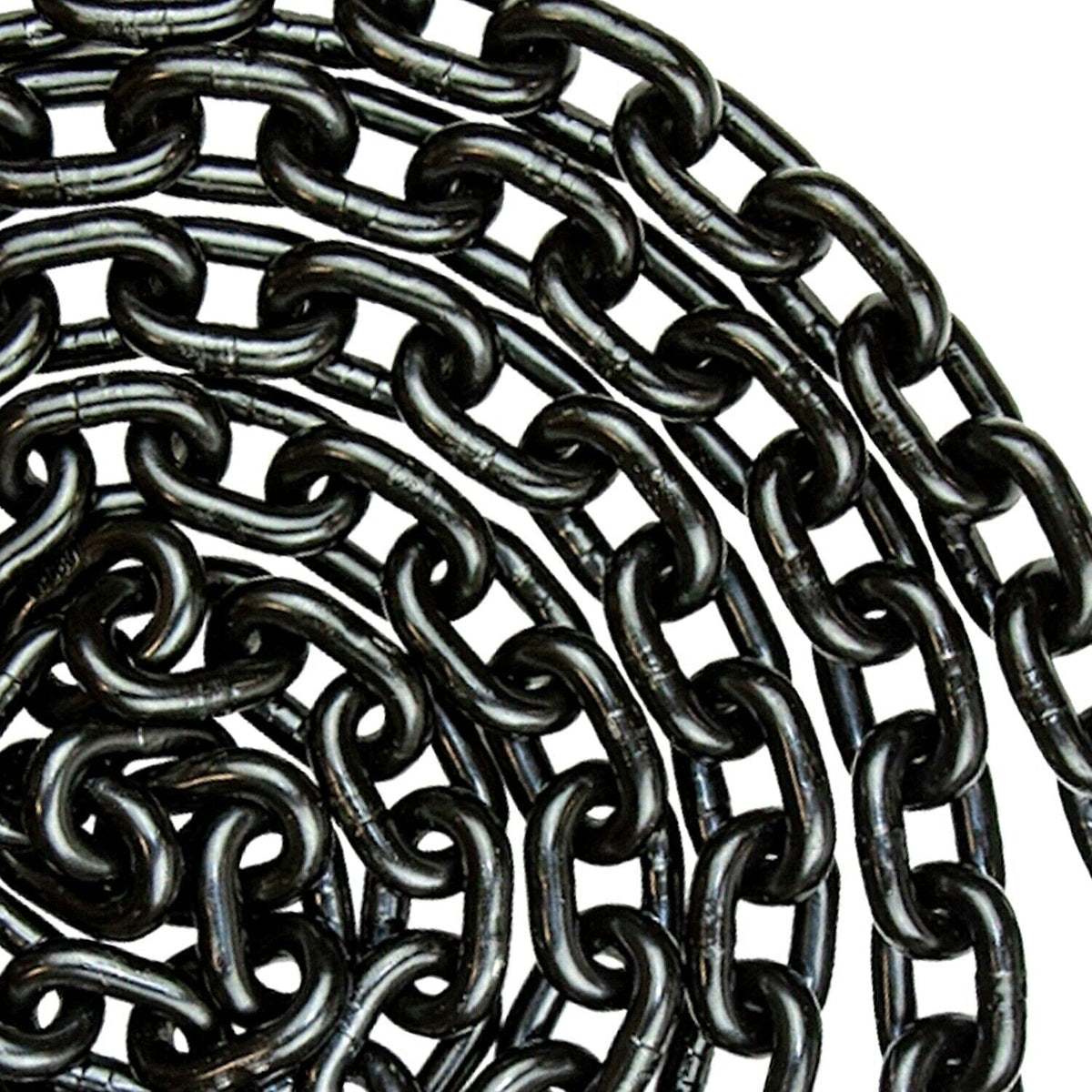Grade 80 Black Binder Safety Chain with Grab Hooks, 3/8 x 20', 7100 lbs U3740