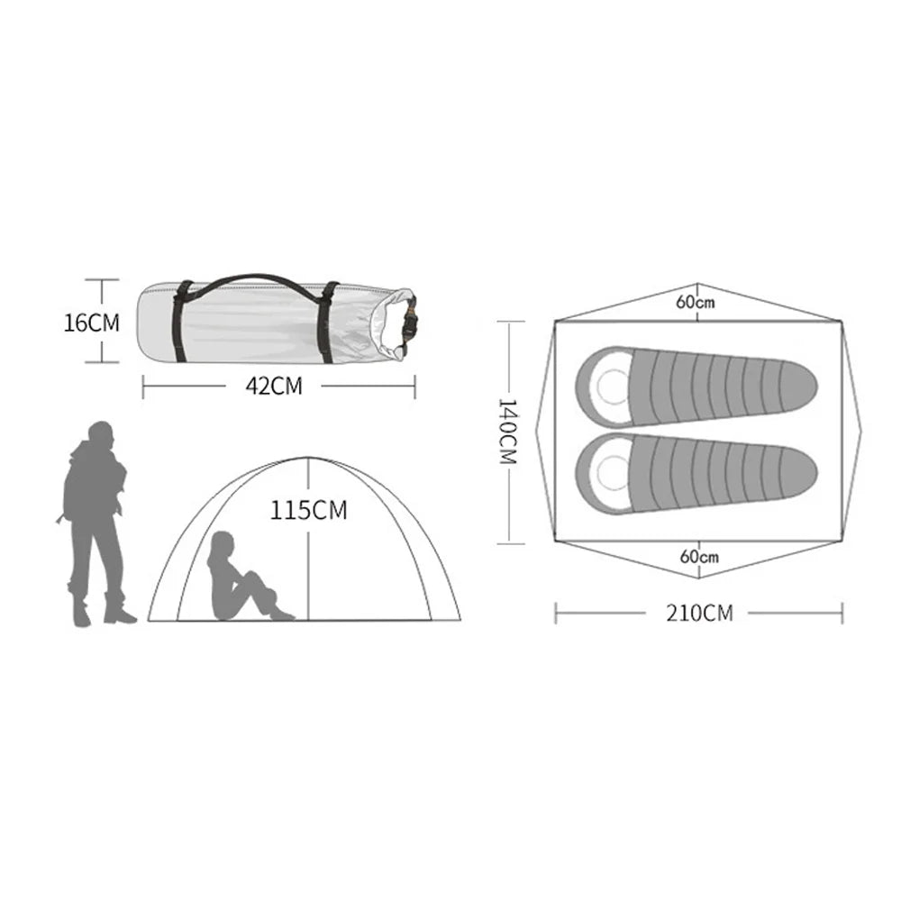 Snow Skirt Winter Tent 2 Person Aluminum Pole Tent N2026