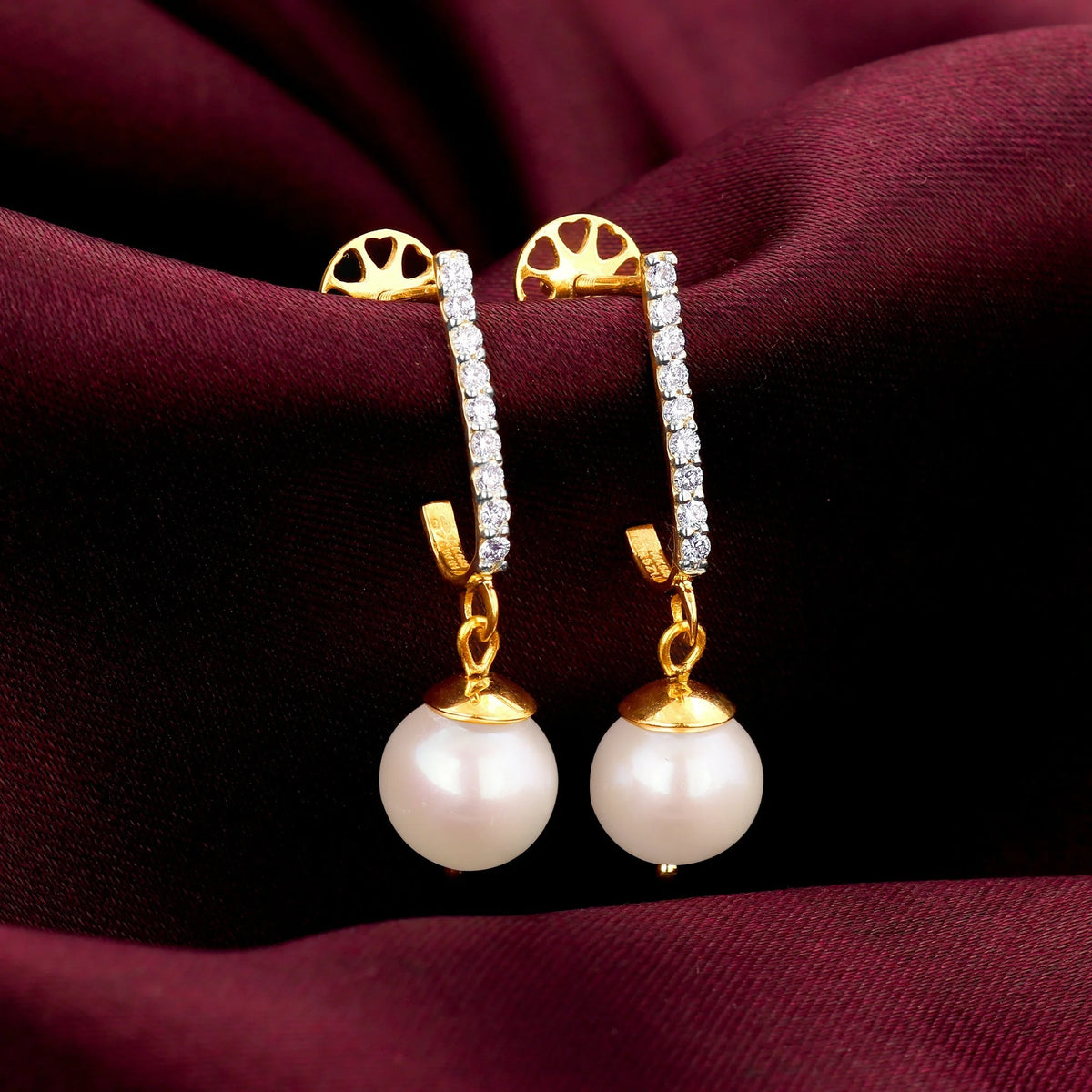 Pearl & Diamond Semi Hoop Earrings W919597