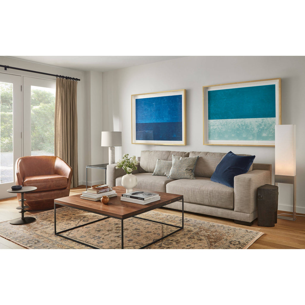 Satin Etched Tempered Glass Square Coffee Table M283129