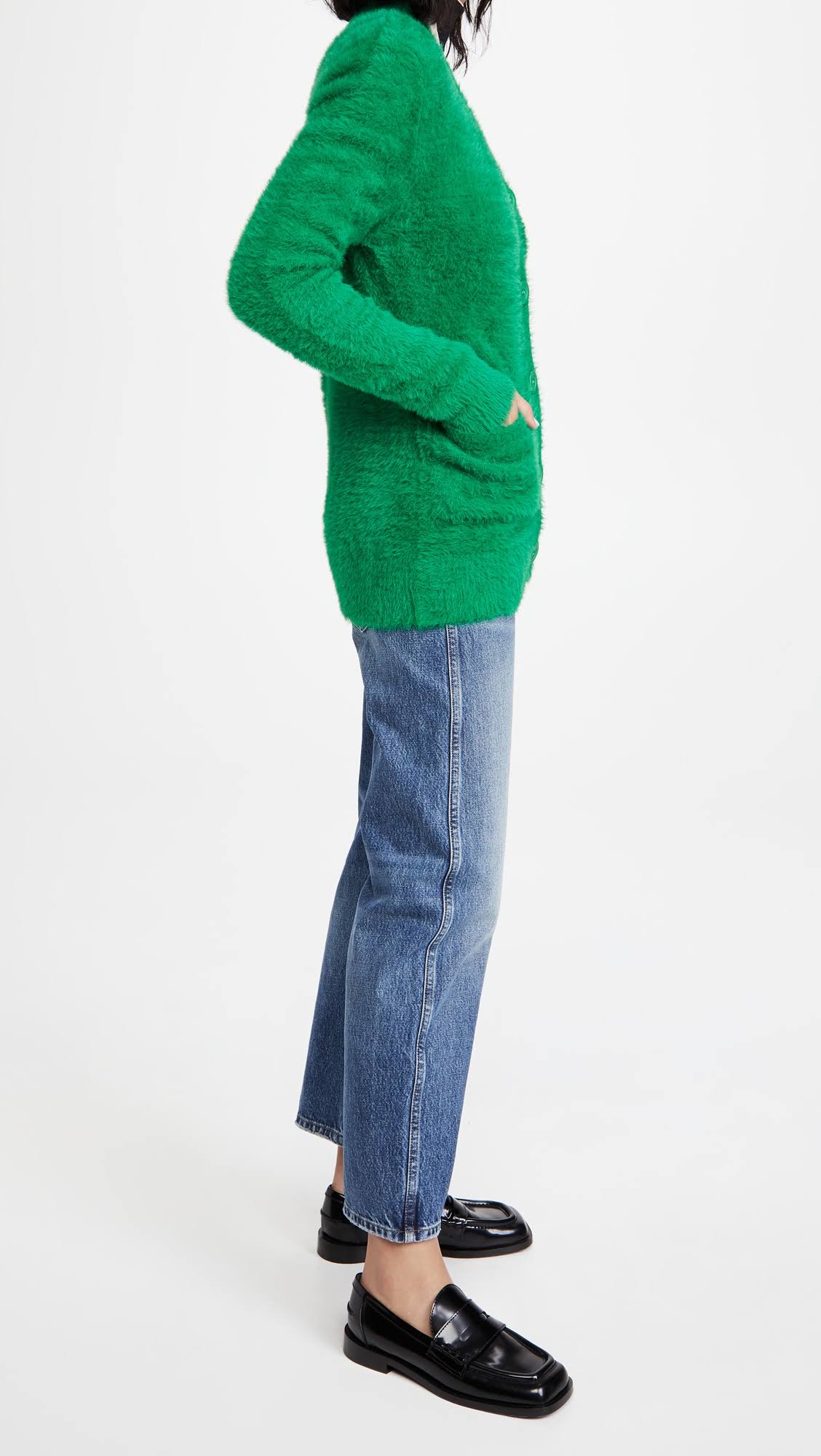 Green Fuzzy Cardigan S746