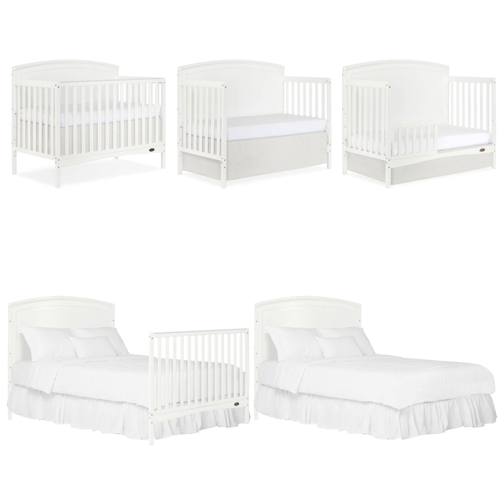 5-in-1 Convertible Full Panel Crib in White K958129