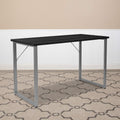 Black Finish Computer Desk with Metal Frame H765341