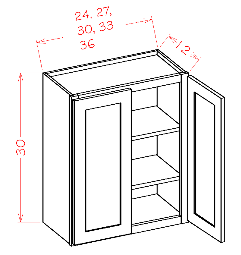 White 2 Doors 2 Shelves Wall Cabinet High-Density Fiberboard I3574