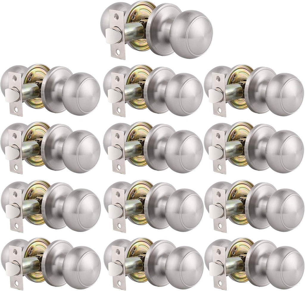 6 Pack Satin Nickel Stainless Steel Privacy Door Knobs F78187