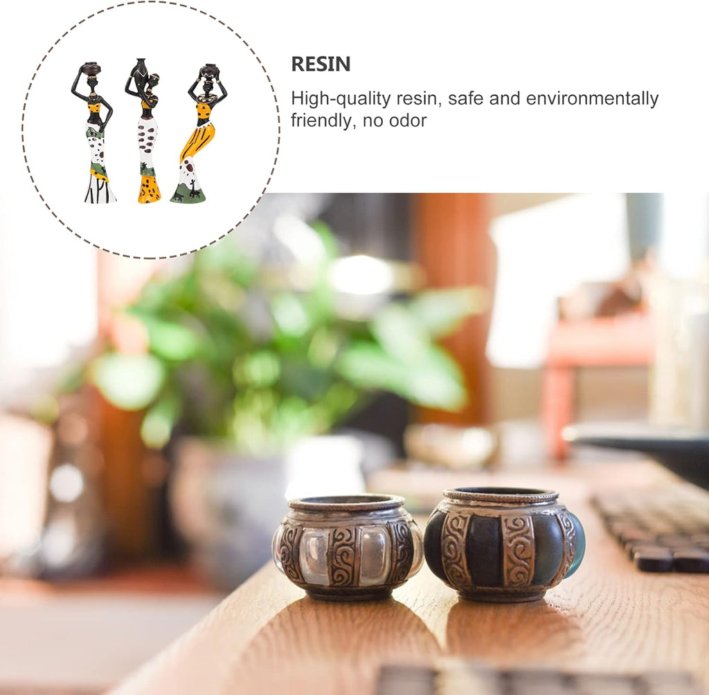 3 Piece Set African Statue Crafts Praying Girl Decoration Centerpieces K888