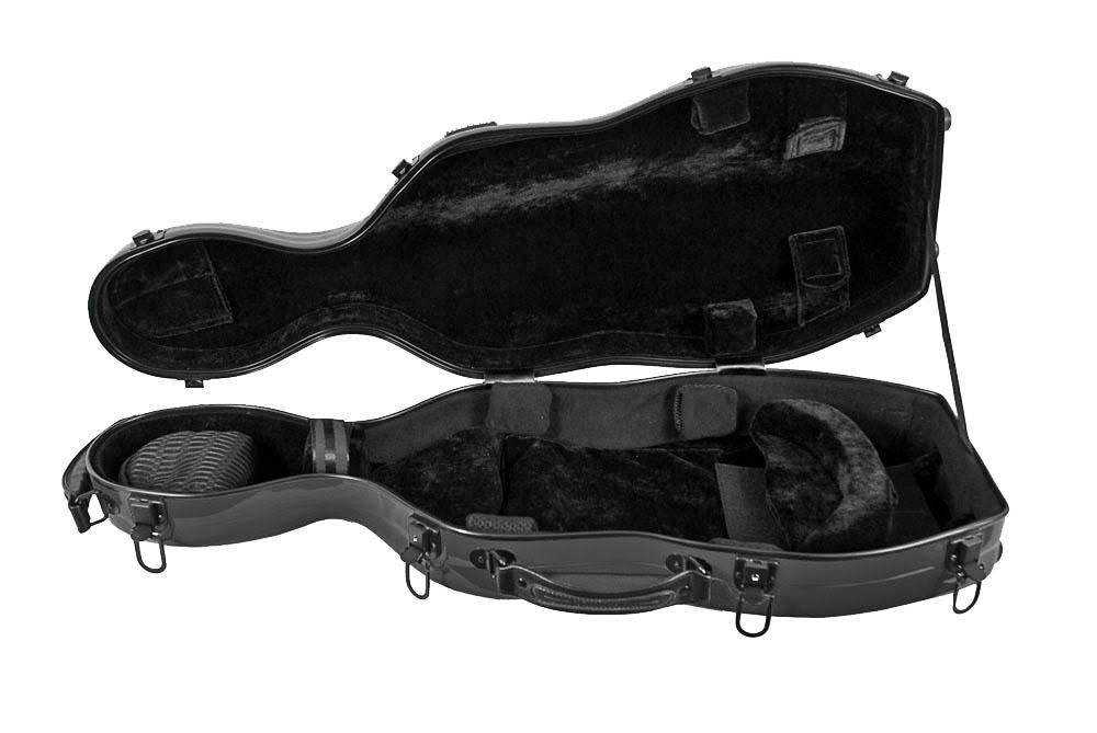 Black Fiberglass Viola Case with Wheels X688