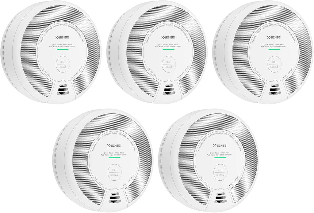 2-in-1 Smoke and Carbon Monoxide Detector Alarm, 10-Year Battery-Operated Dual Sensor, Pack of 3 X308168
