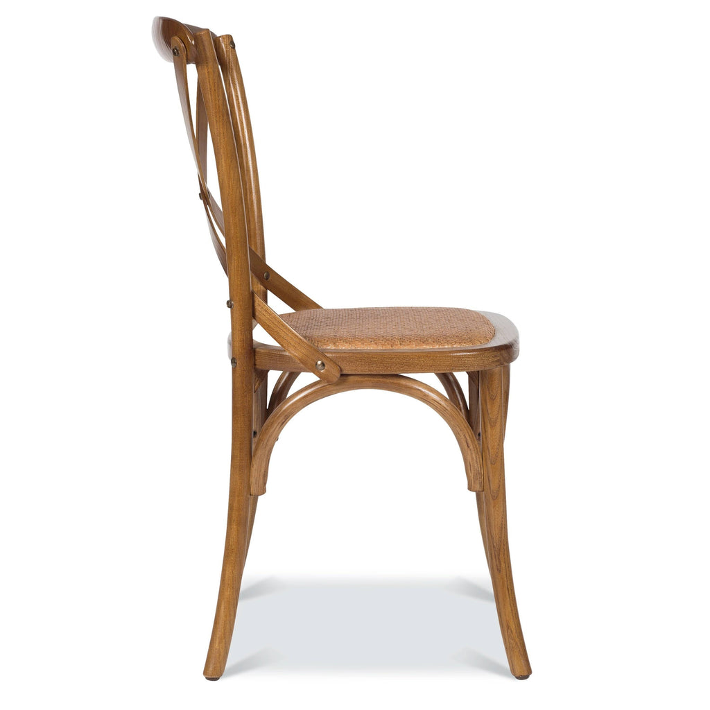 Caffe Walnut Rattan Crossback Chair (Set of 2) S1237