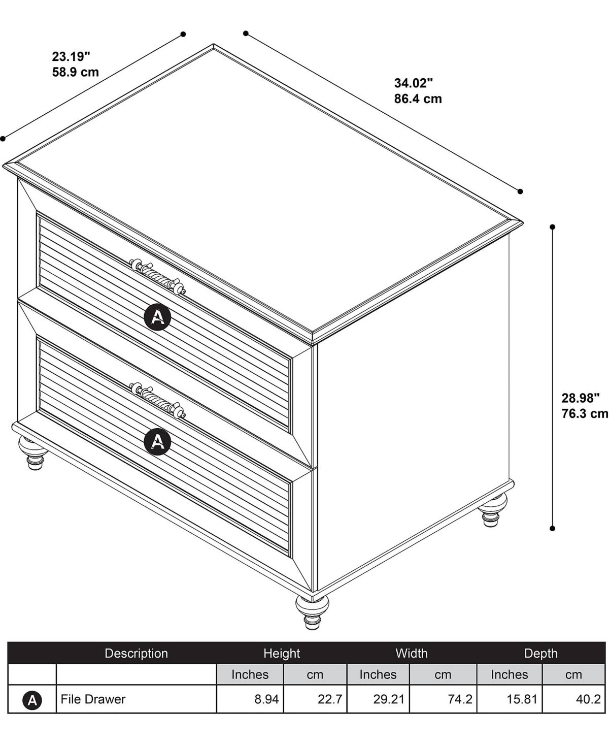 Coastal Cherry Lateral File Cabinet F9891
