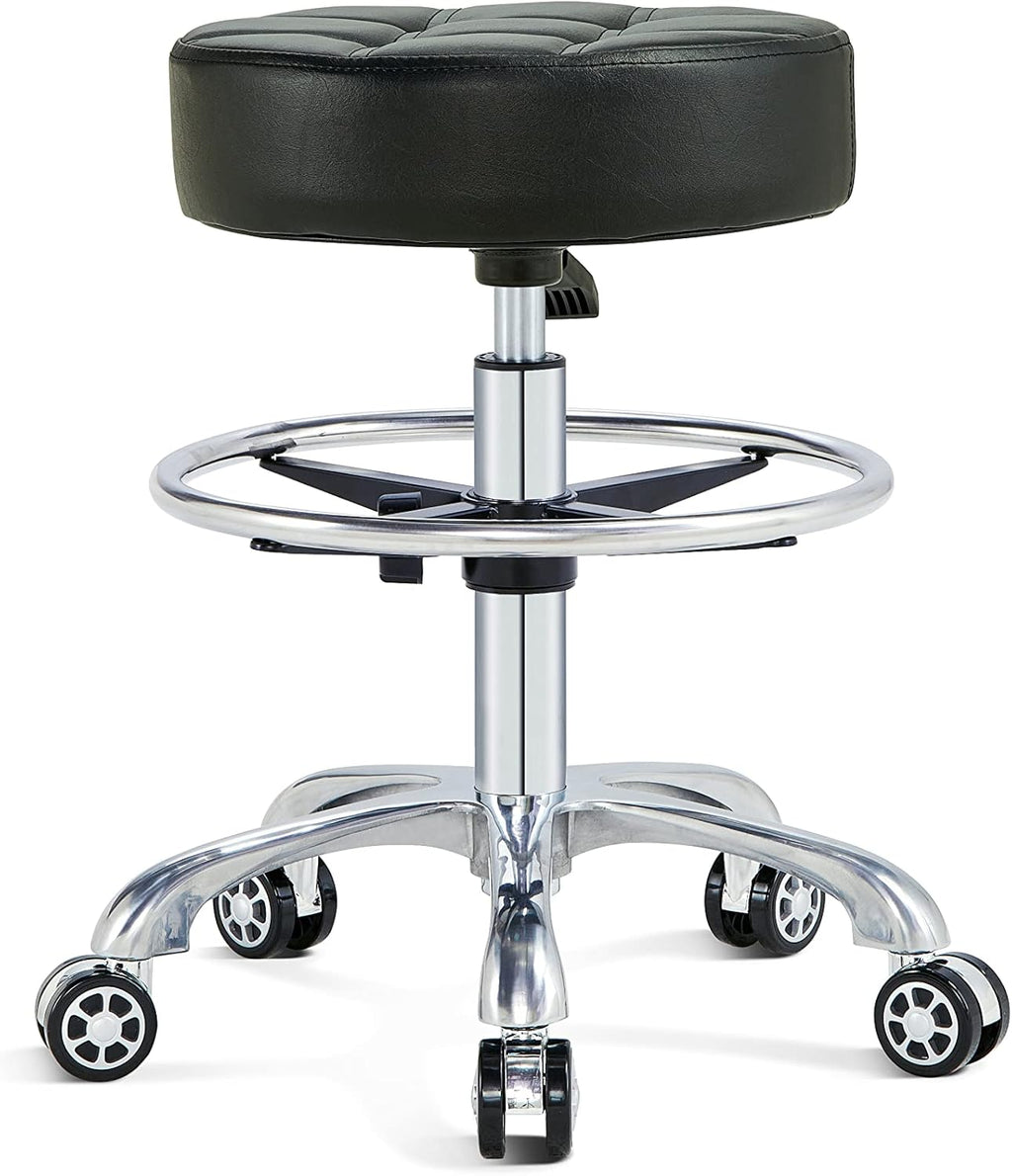 Black Height Adjustable Swivel Stool with Casters D891604
