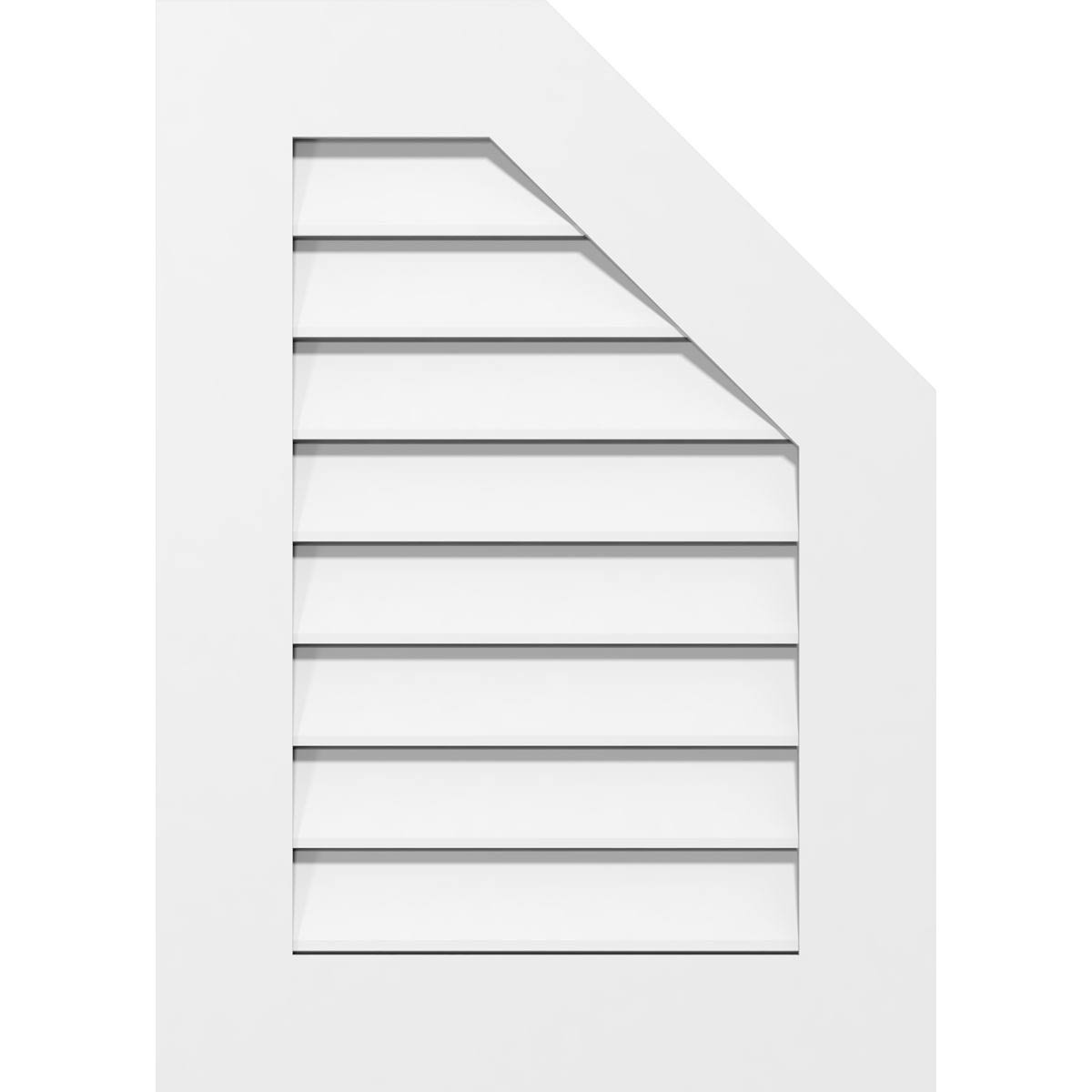 Half Octagon Top Right Surface Mount PVC Gable Vent I596