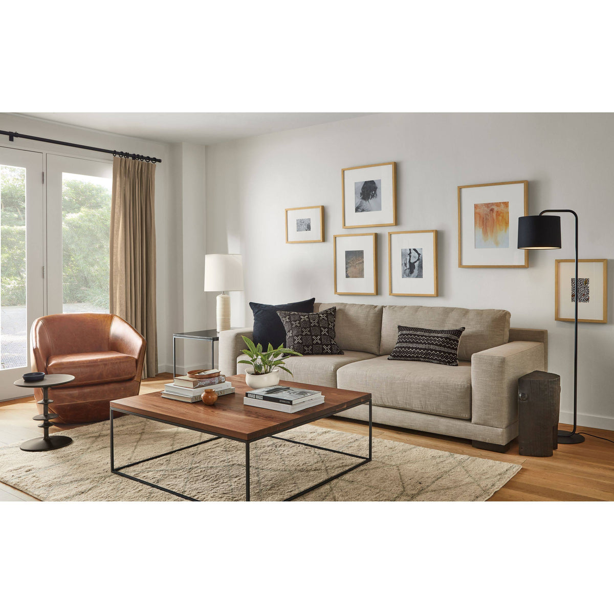 Satin Etched Tempered Glass Square Coffee Table M283129