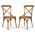Caffe Walnut Rattan Crossback Chair (Set of 2) S1237