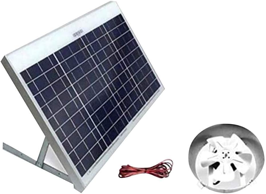 50-Watt 12 Plastic Fan with 10 Metal Blade Solar Fan Q166
