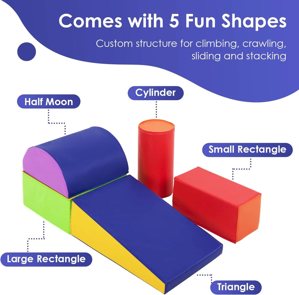 5-Piece Set Kids Foam Climbing Blocks Indoor Play Equipment V230235
