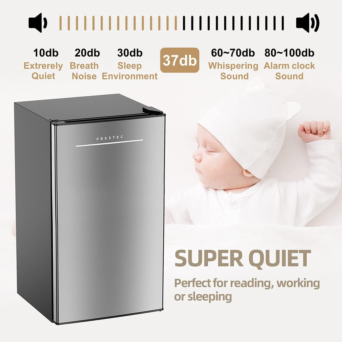 3.2 Cu.Ft Single Door Mini Fridge with Freezer N39682