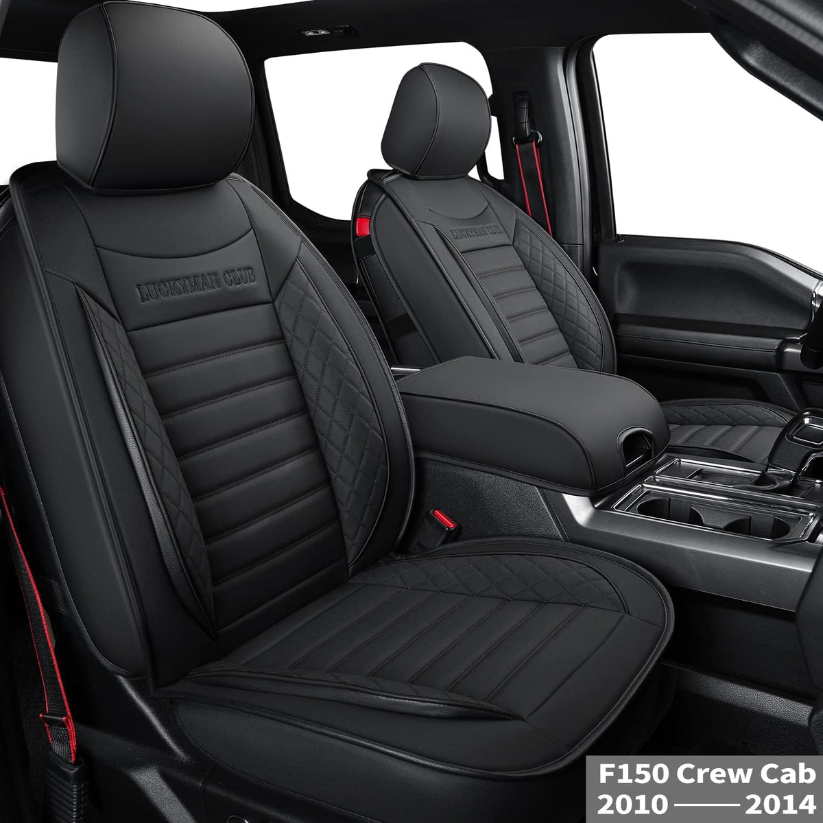 Black Faux Leather Seat Covers for F150 Crew Cab S76959