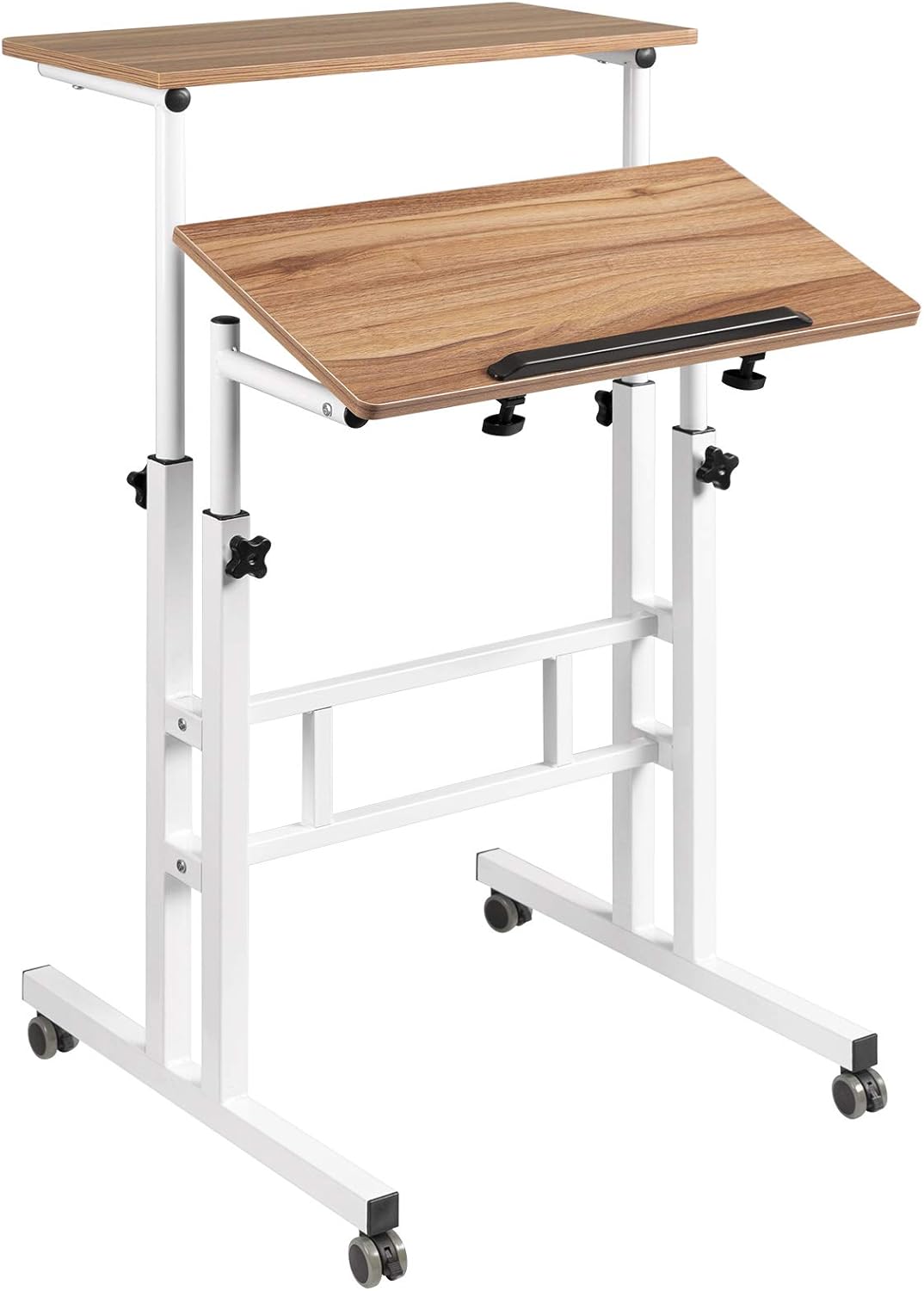 Vintage Oak Adjustable Rolling Standing Desk F531