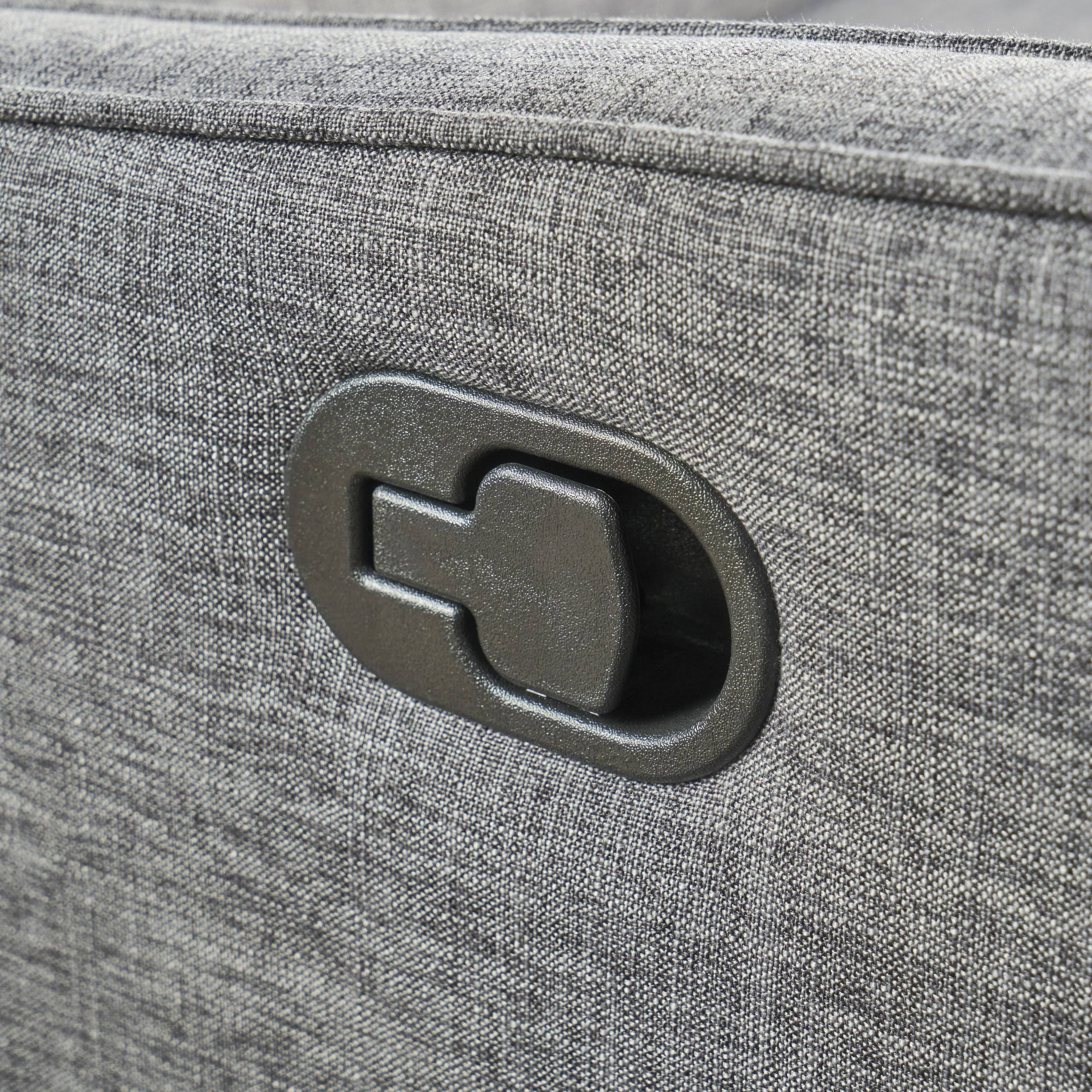 Gray Buttoned Fabric Reclining Loveseat O49381