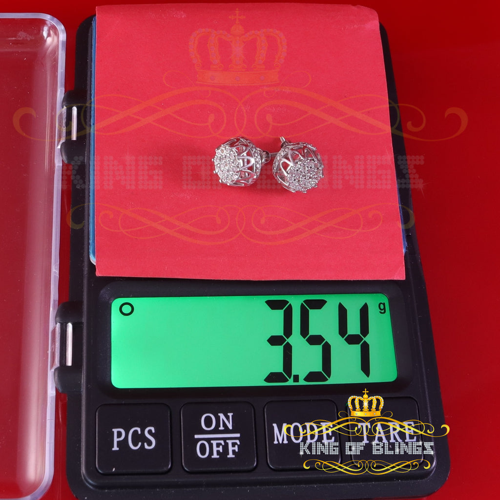 0.07ct Diamond 925 Sterling Silver Stud Round Earrings Q140