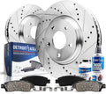 Front Drilled Brake Kit Rotors w/Brake Pads 6pc Set F635227