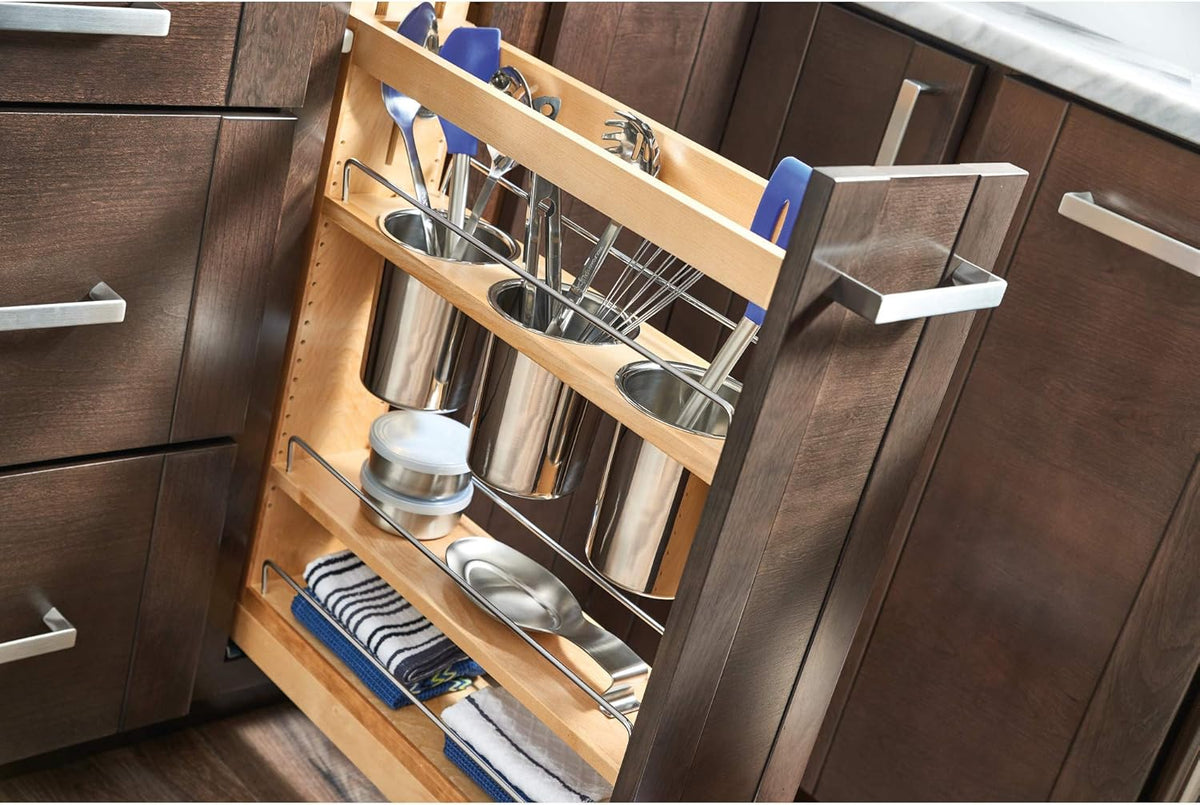 Kitchen Utensil Pull Out Cabinet Organizer with Soft-Close Slides C21219